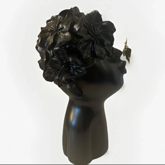11.5-inch Modern black sculpture features a captivating design of a butterfly - Picture 2 of 6